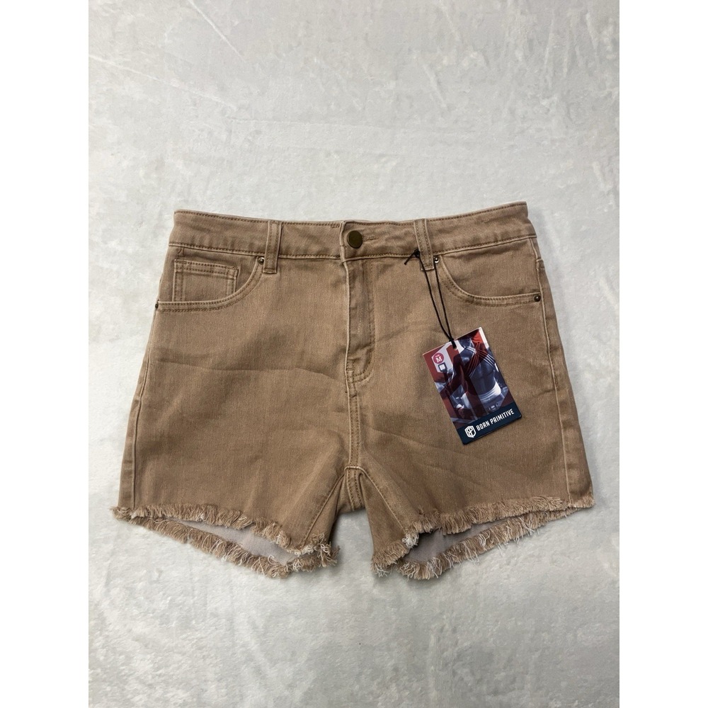 NWT Born Primitive Cutoff Short Shorts Womens M Brown Jean Denim Jorts L